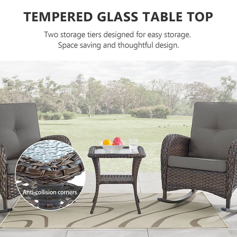 Outdoor Rocking Club Chairs w/ Cushions