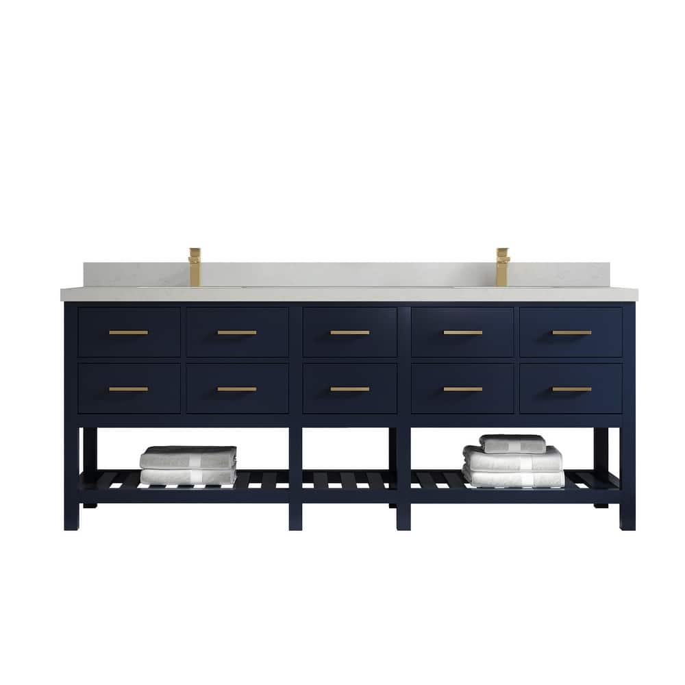 Willow Collections 84 in. W x 22 in. D Parker Double Sink Bathroom vanity with Regular Countertop