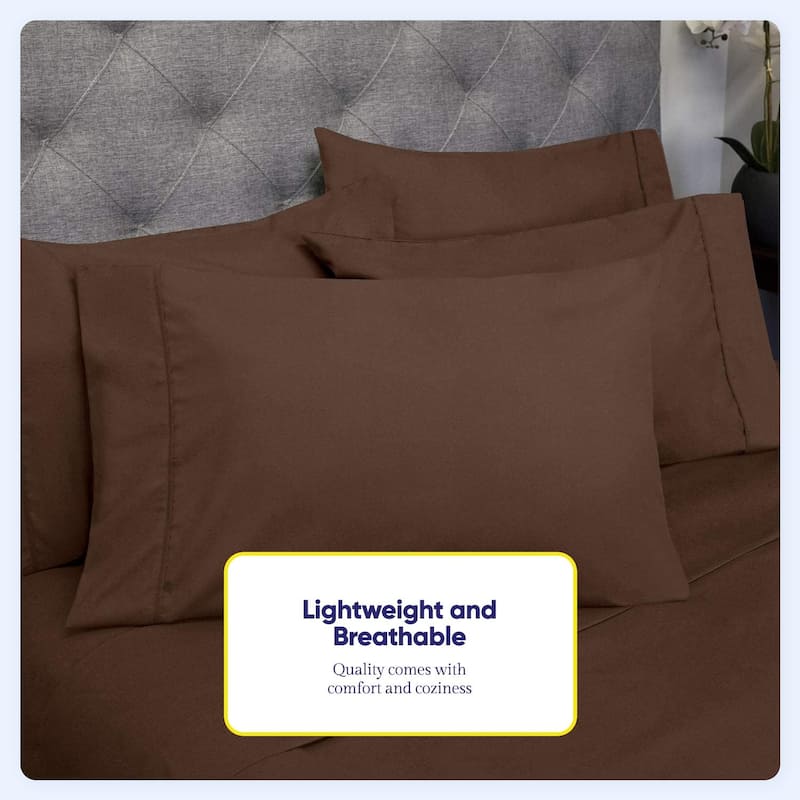 Soft Brushed Microfiber 7-piece Split King Sheet Set - 4 Pillowcases