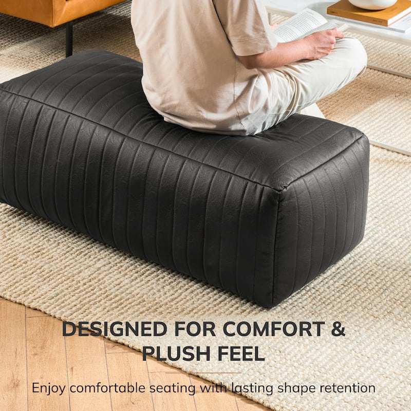 Jani Footrest Bench Ottoman Pouf - Handcrafted for Seating, Footrest, Home Decor for Living Room, Bedroom Pouf