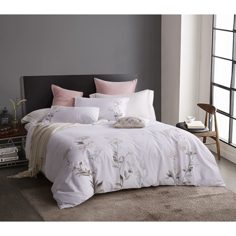 Broderie ensemble housse de couette Collection Hydrangea Embroidery Duvet Set (6 Color)