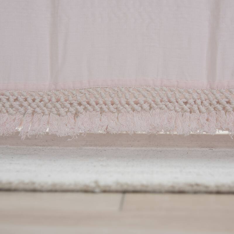 Rizzy Home Tatum Solid Crib Skirt Black - 26" X 51" - Pink