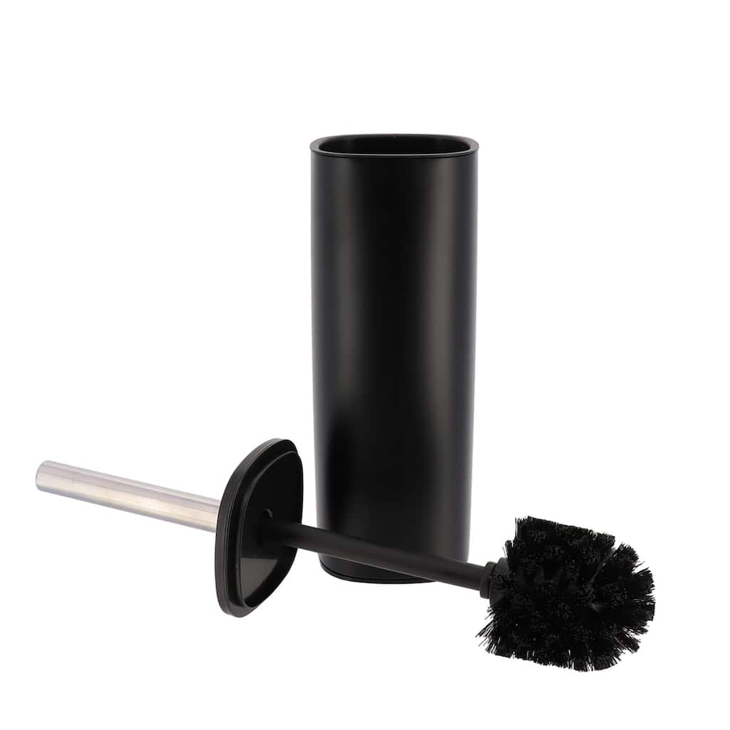Square Metal Toilet Brush and Holder with Sturdy Handle Splash Guard - 3.12"L x 3.12"W x 15.8"H
