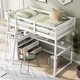 preview thumbnail 3 of 5, Sleek Twin Loft Bed with Desk, Shelves, and Storage Drawers in Pine Wood