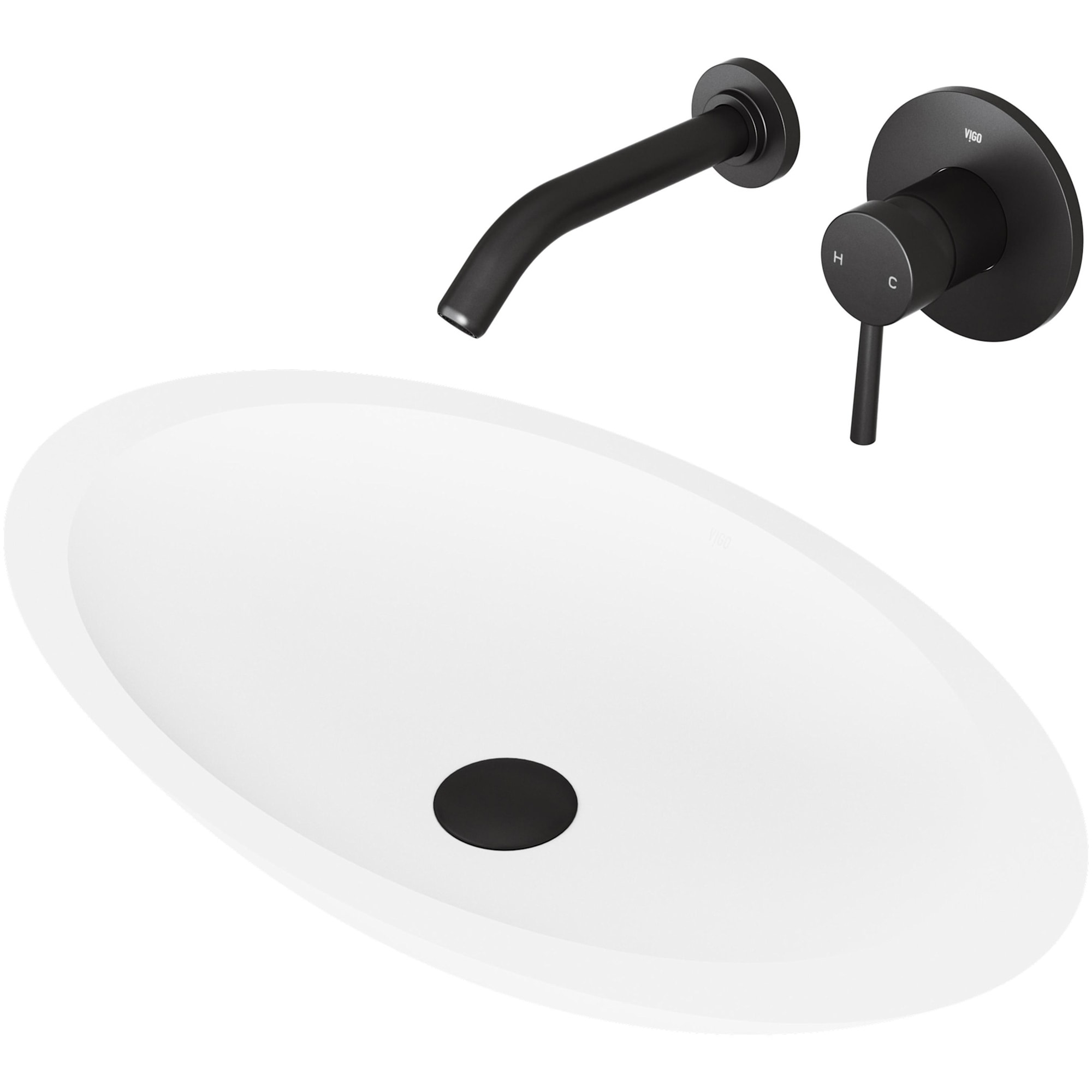Vigo Wisteria 23-1/8" Matte Stone� Vessel Bathroom Sink with Olus