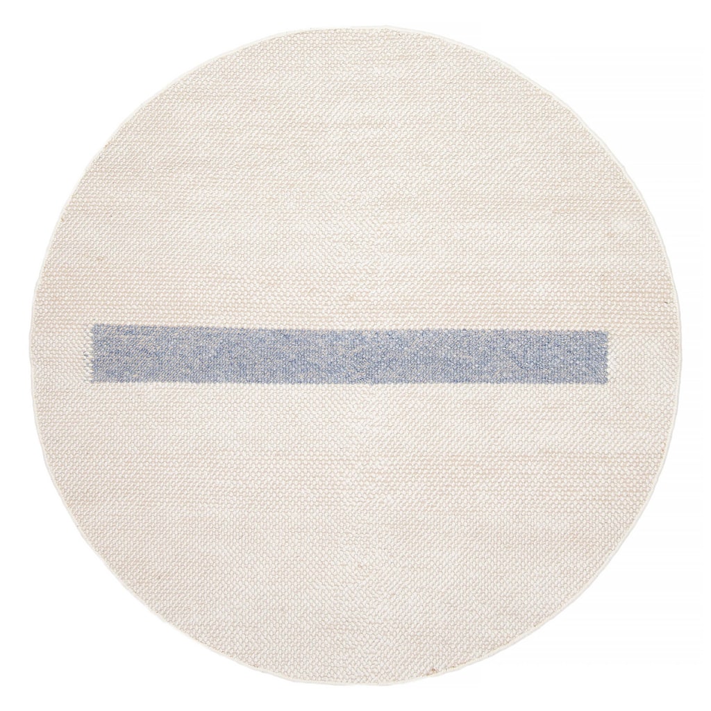 ECARPETGALLERY Braid weave Sienna White Wool Rug - 5'10 x 5'10