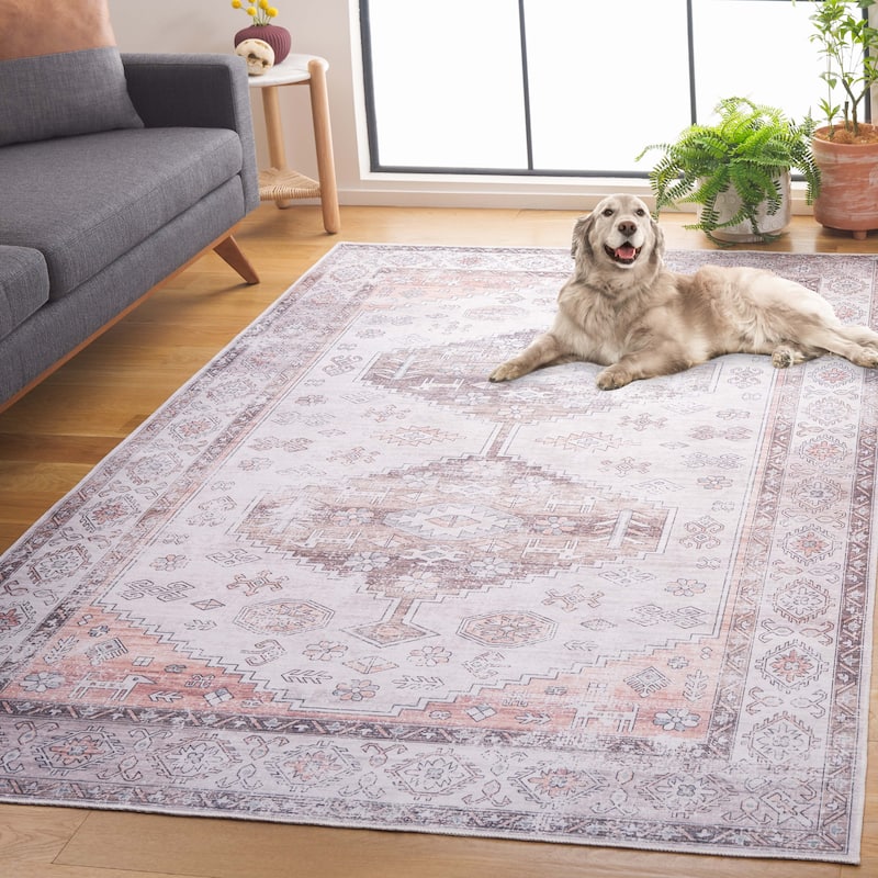 SAFAVIEH Arizona Gundi Vintage Machine Washable Rug - 9' x 12' - Beige/Taupe