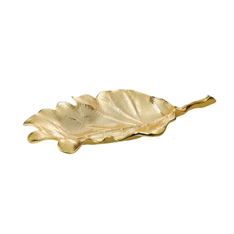 Gold Leaf Shaped Serving Tray On Sale Bed Bath & Beyond 36815043