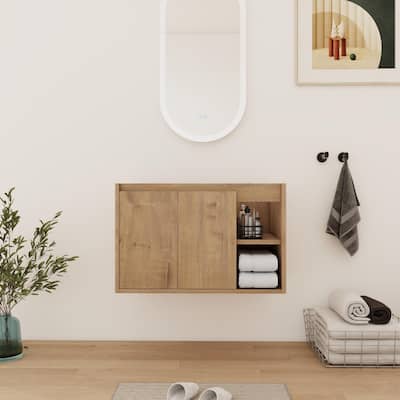 24/30 Inch Bathroom Vanity Cabinet with Soft Close Door and Shelf (Without Sink)