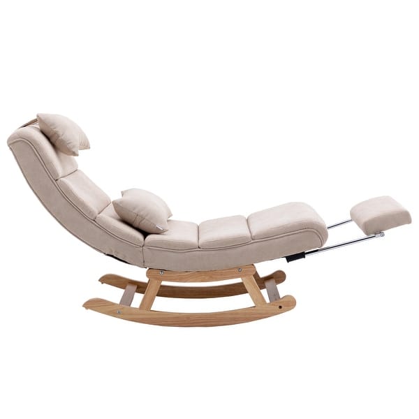 Wooden Rocking Chairs Integrated Pillow Ergonomically Recliners Padded ...