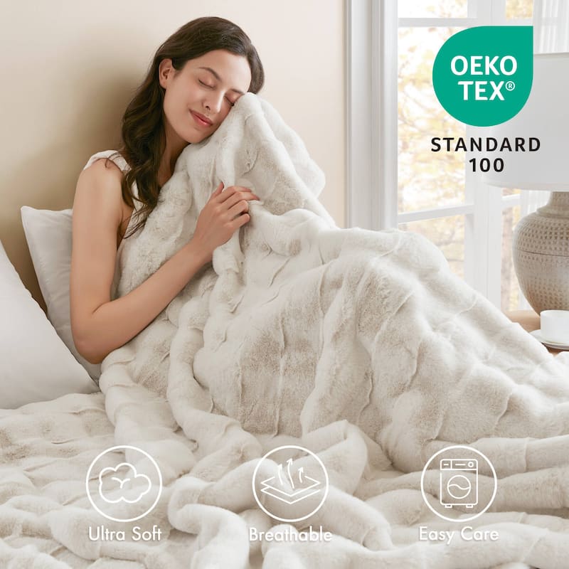 Madison Park Camille Faux Fur Throw