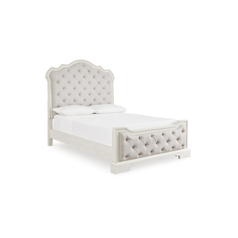 Signature Design by Ashley Arlendyne Antique White/Beige Upholstered Panel Bed - Queen