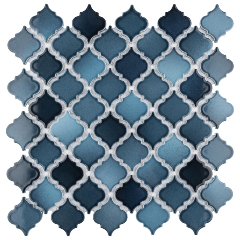 Merola Tile Hudson Tangier Glacier 12-3/8" x 12-3/8" Porcelain Mosaic Floor and Wall Tile