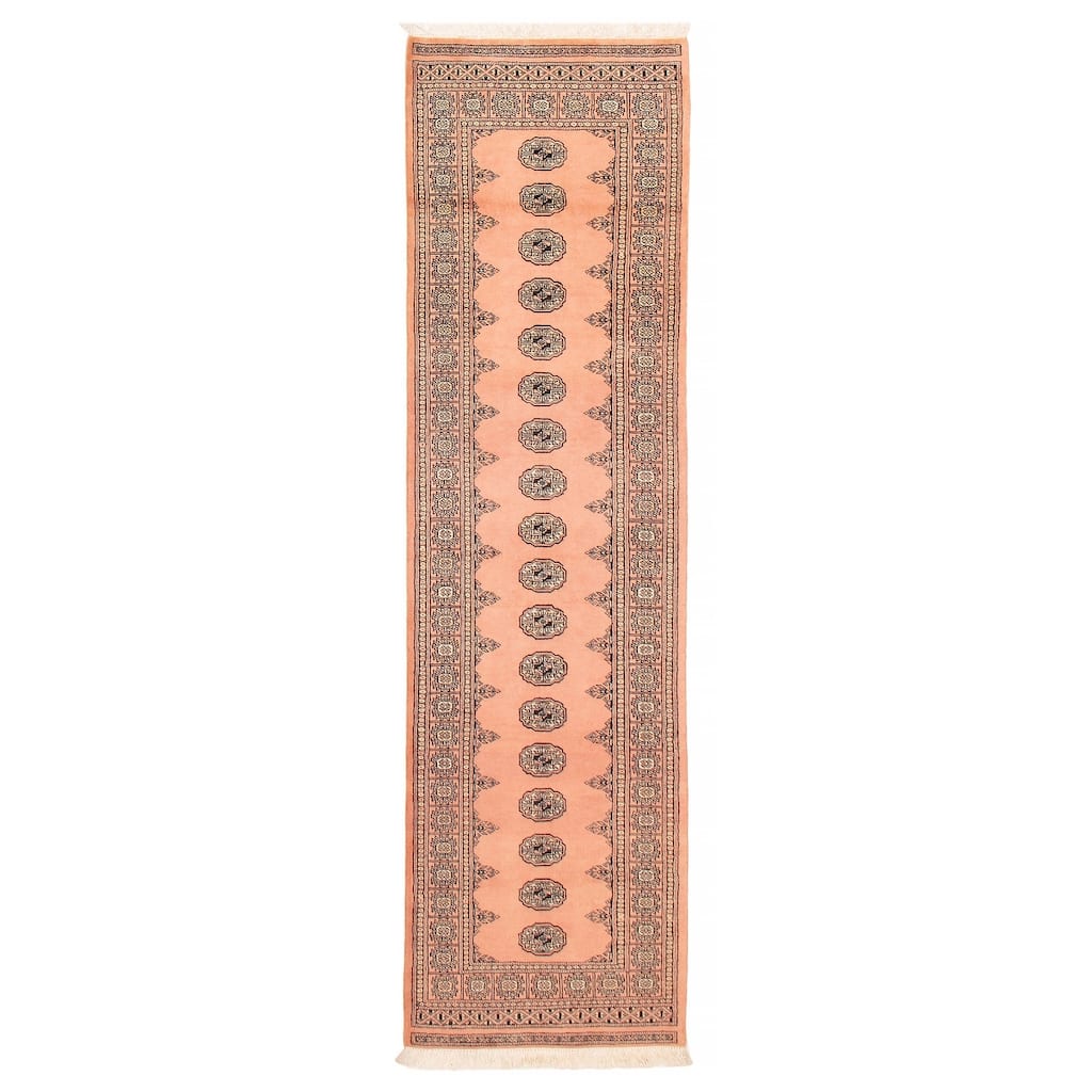 ECARPETGALLERY Hand-knotted Peshawar Bokhara Salmon Wool Rug - 2'8 x 9'7