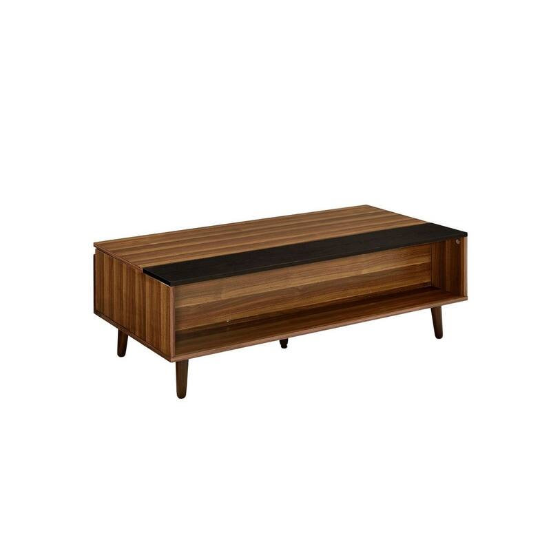 Coffee Table w/Lift Top, Walnut & Black