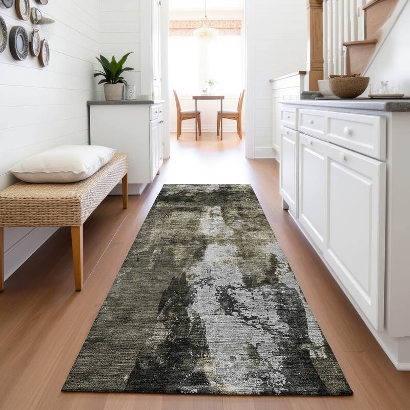 Premium Washable Super Soft Casual Contemporary Mayfield Rug - Charcoal - 2'3" x 7'6"