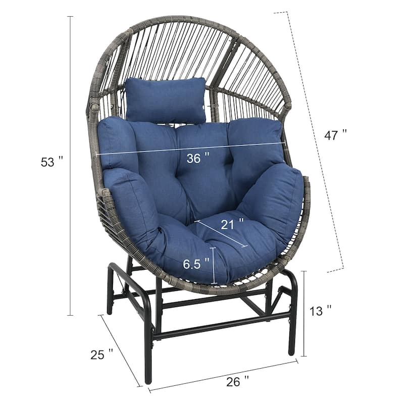 Outdoor Oversized Gilder Egg Chair with Cushion