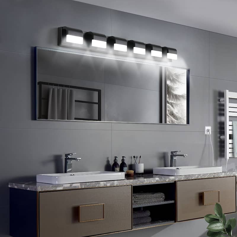 Modern Bathroom Vanity Lighting 6-Light LED Vanity Lights Over Mirror Bath Wall Lighting
