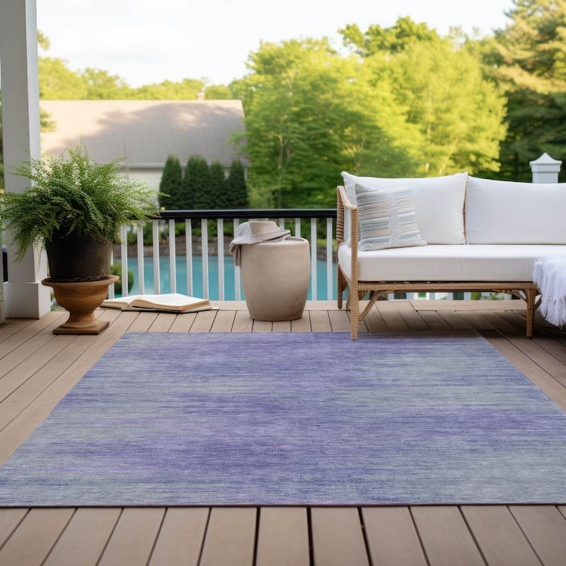 Machine Washable Indoor/ Outdoor Chantille Solid Ombre Rug