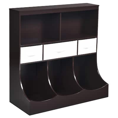 Costway Freestanding Multi-Bin Storage Cubby with 3 Baskets - See Description