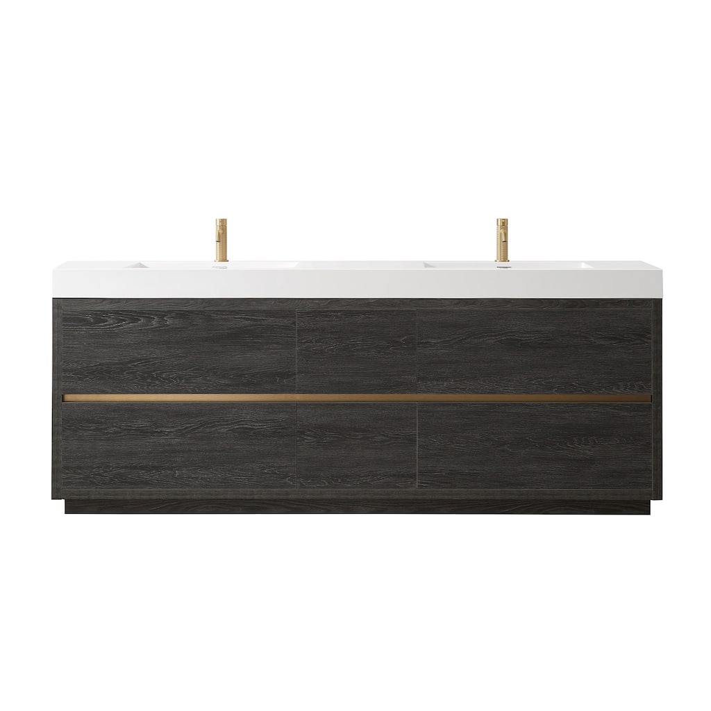 Miseno MV-HUES84-WHT-NM Huesca 84" Free Standing Double Basin Vanity