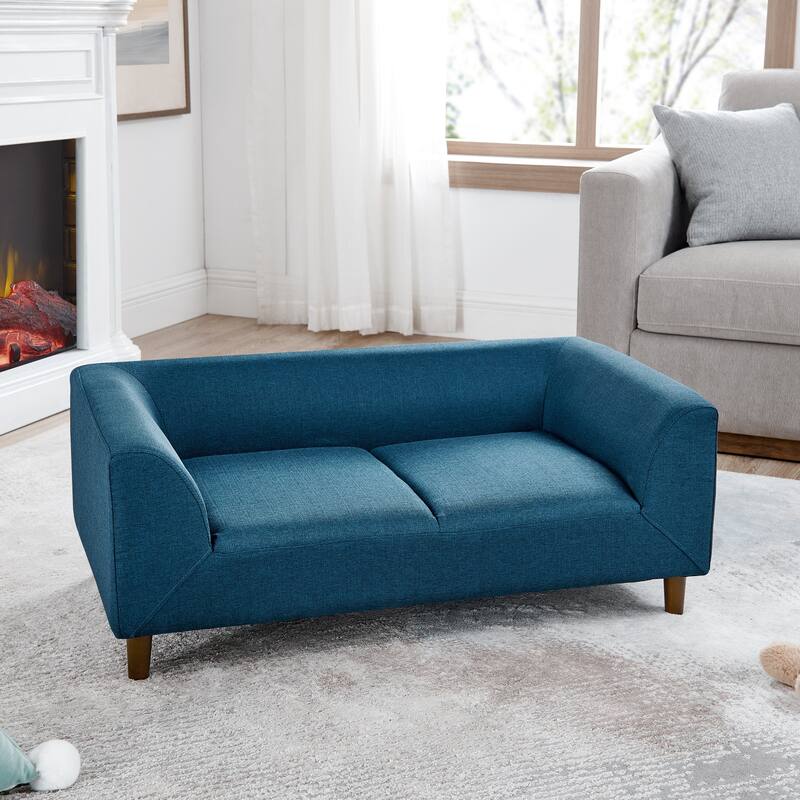 Pet Sofa With Backrest And Armrests, Rectangular Pet Sofa Suitable For Medium And Large Dogs, Soft Cushion Comfortable Dog Sofa