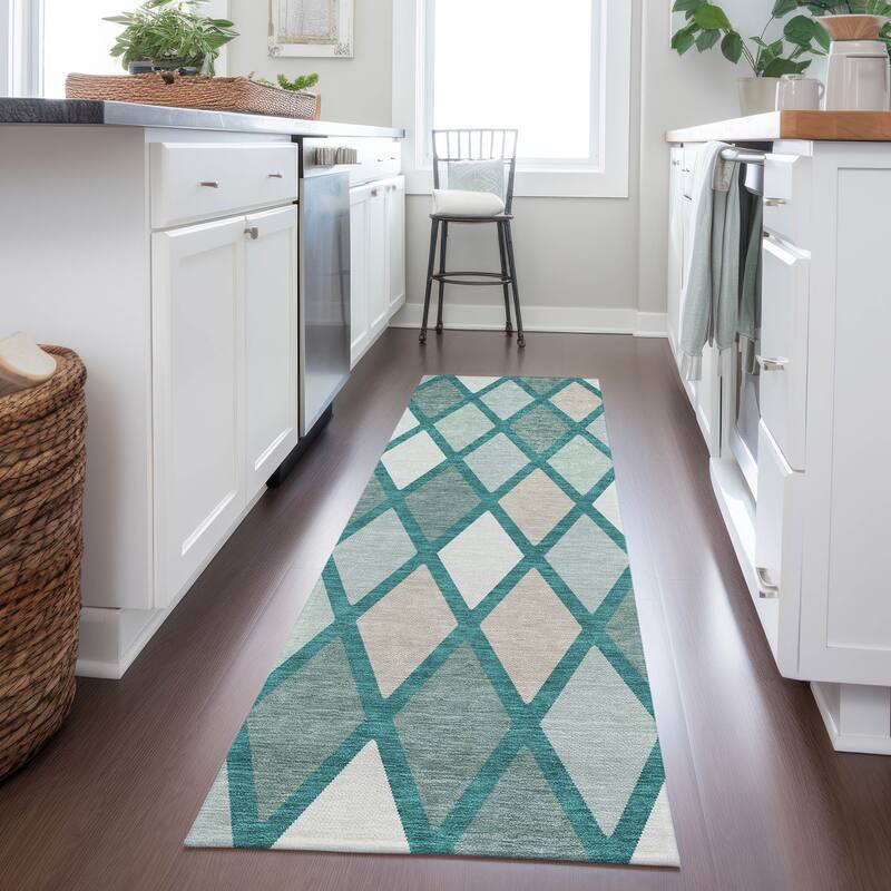 Machine Washable Indoor/ Outdoor Chantille Prism Diamond Rug