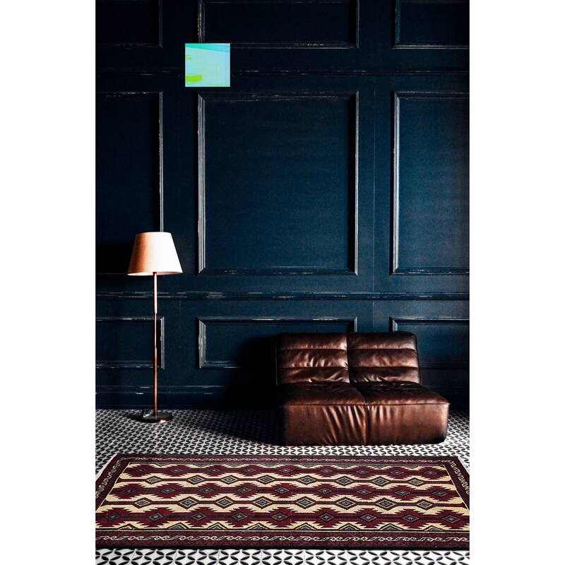 ECARPETGALLERY Hand-knotted Teimani Cream, Red Wool Rug - 3'0 x 5'7