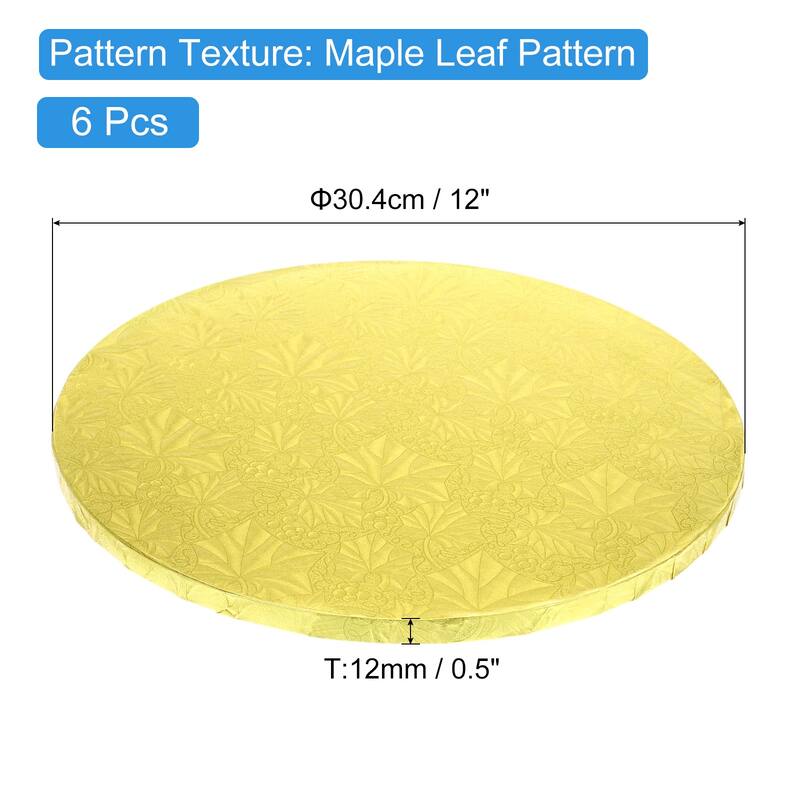 Cake Boards, 6Pcs - Cardboard Cake Drums, 1/2" Thick Round Cake Base