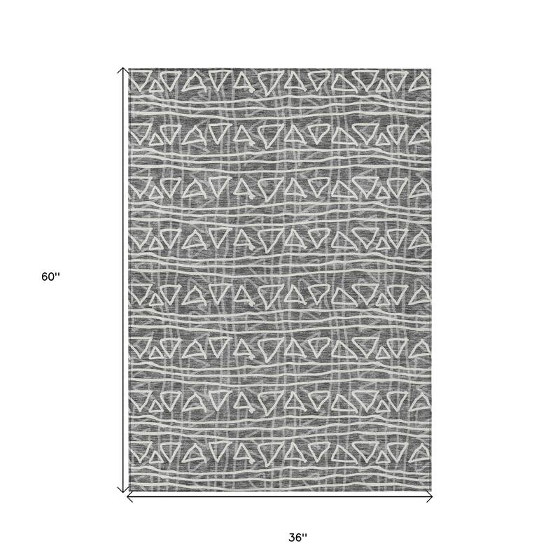 HomeRoots Geometric Transitional Rectangle Outdoor Rug