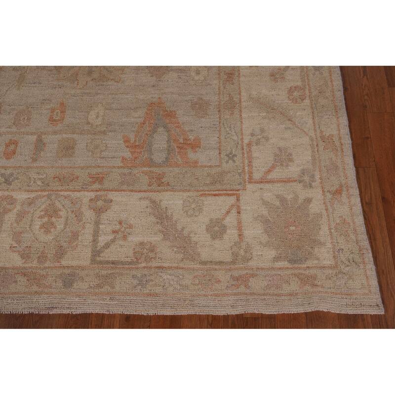Vegetable Dye Oushak Area Rug Handmade Oriental Wool Carpet - 8'7" x 11'7"