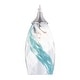 preview thumbnail 7 of 7, Milano Satin Nickel Mini Pendant Ceiling Light Blue Glass - 4.75-in W x 9.75-in H x 4.75-in D