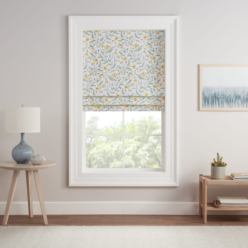 Eclipse Evangeline Botanical 100% Blackout Cordless Roman Shade - 64x36 - Aloe