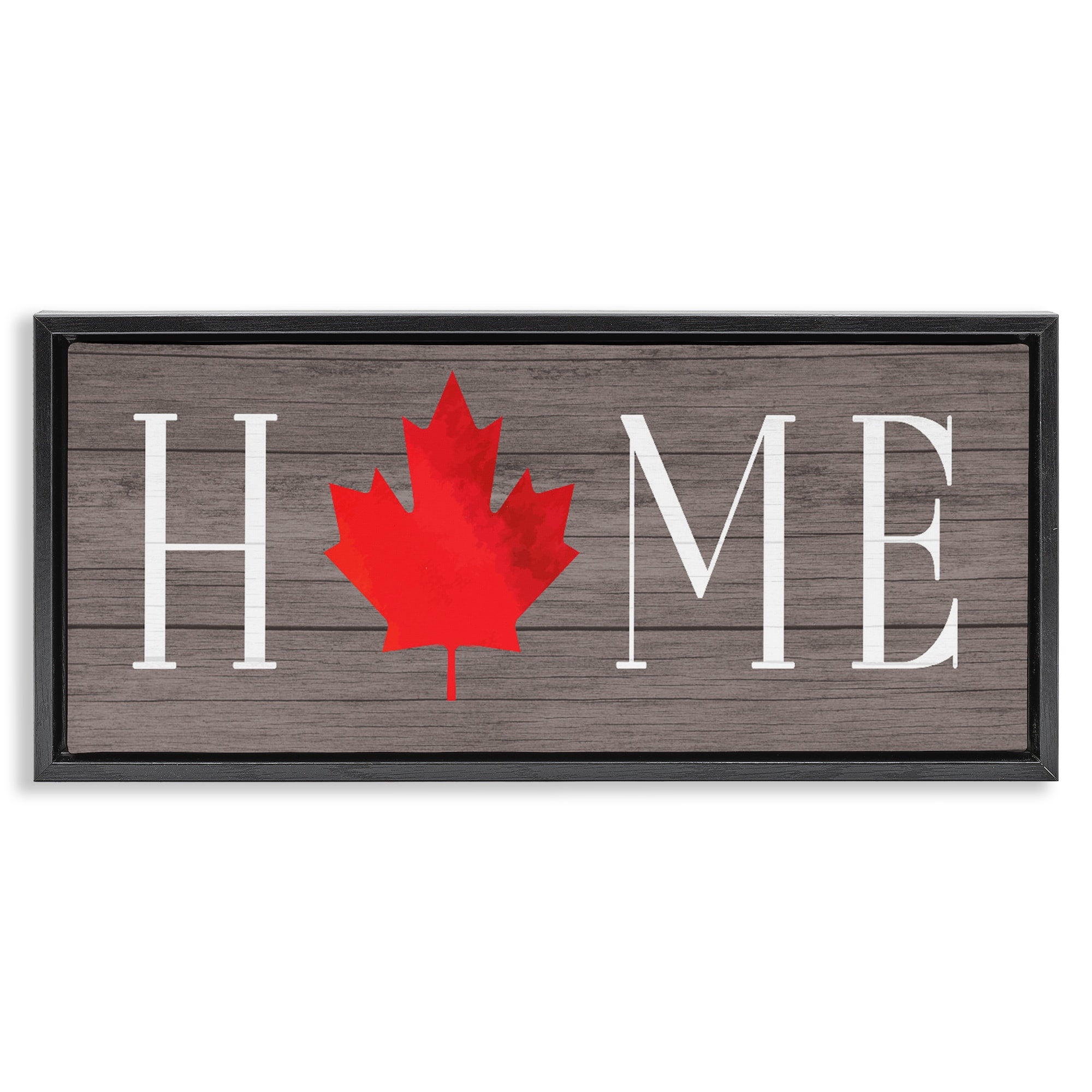 Stupell Rustic Home with Maple Leaf Framed Floater Canvas Wall Art Design By Lil' Rue