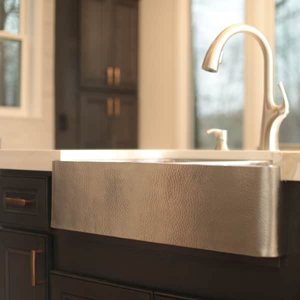 Anning Farmhouse Apron-Front Crafted Stainless Steel 32 in. 50/50 Double Bowl Kitchen Sink with Brushed Finish