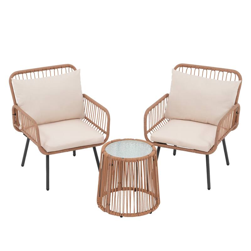 Outdoor 3 Piece Metal Patio Furniture Set Set Sofa