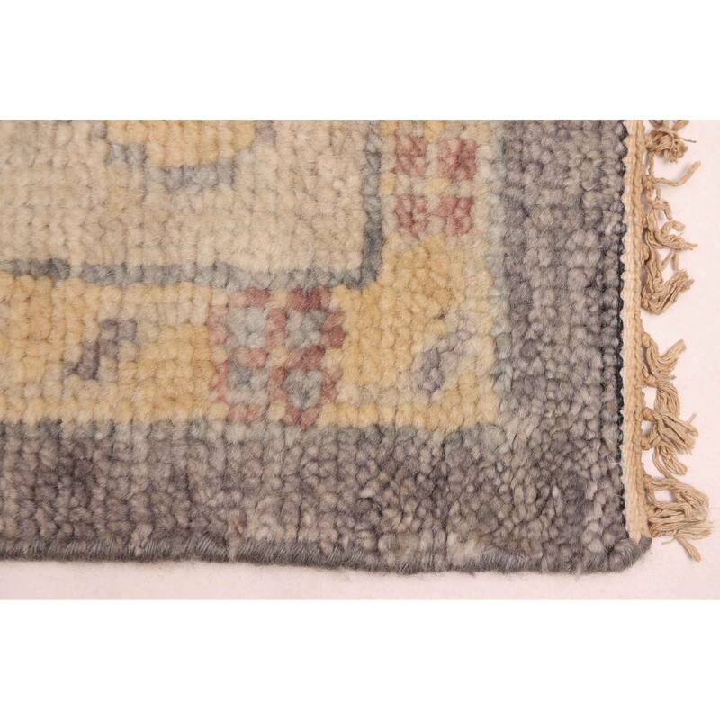 ECARPETGALLERY Hand-knotted Modern Oushak Dark Grey Wool Rug - 7'10 x 9'11