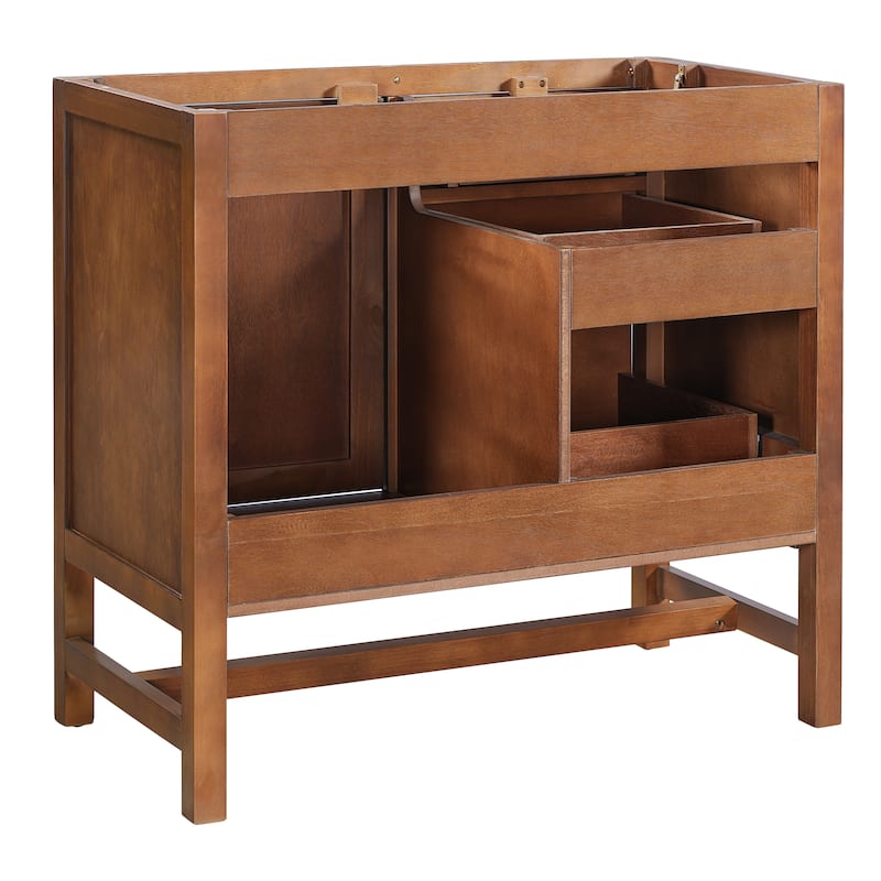 Christopher Knight Home - Modern 36" Freestanding Bathroom Vanity with Ceramic Sink, Dual Drawers, Flip-Up Storage - 36"W