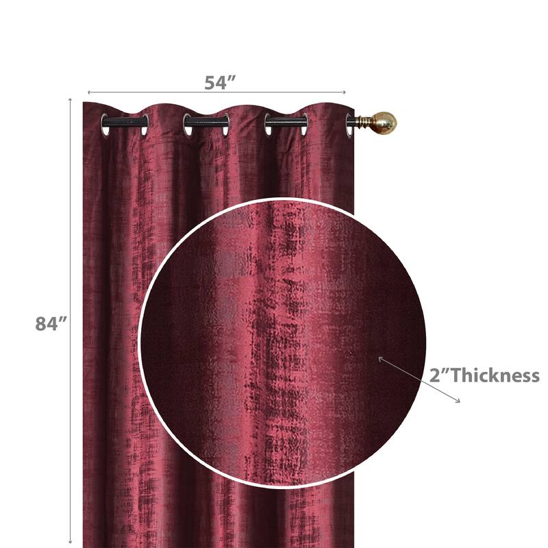 Embossed Rubber Panel & Grommets Burgundy - Set of 2 - Red