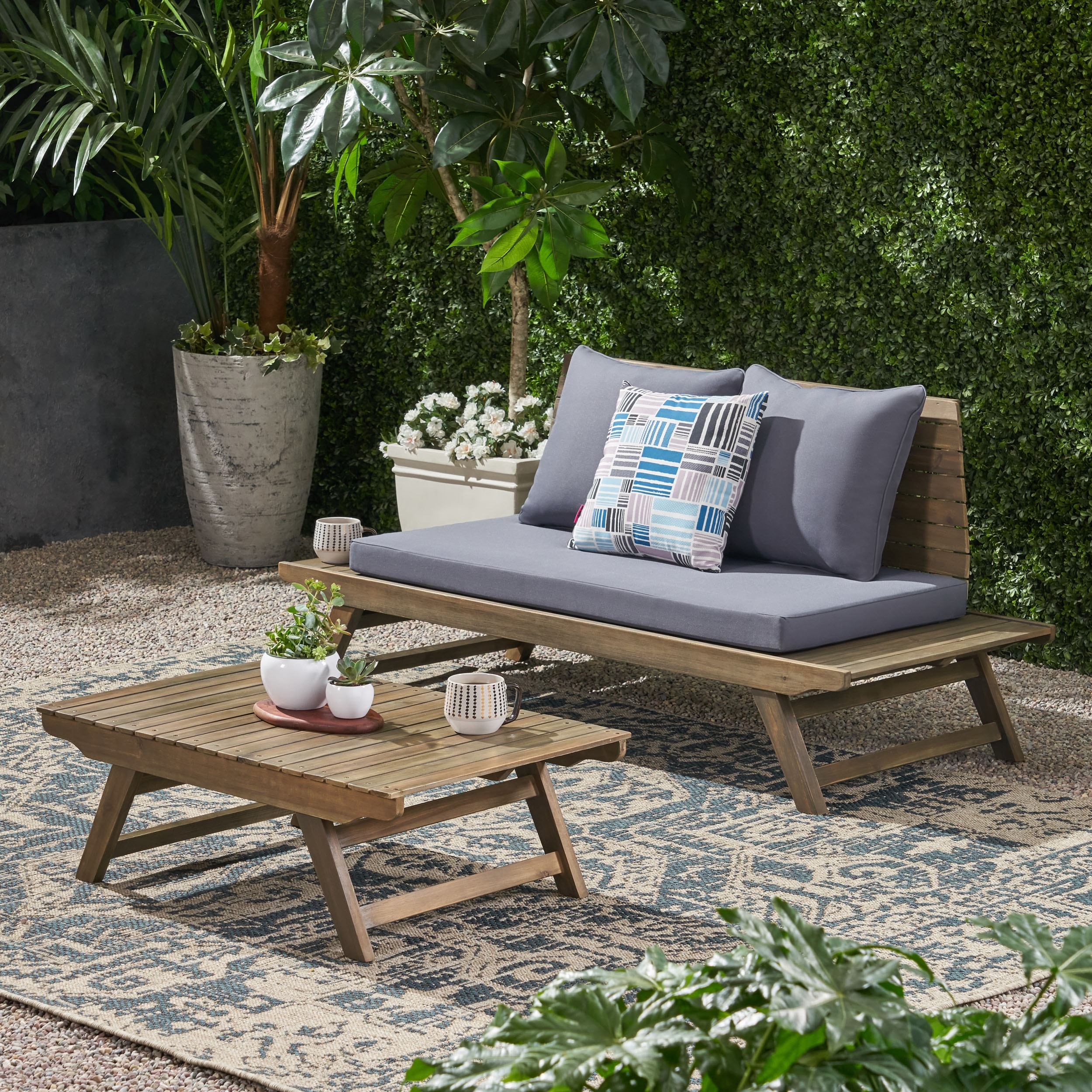 Sedona Acacia Wood 2-piece Outdoor Patio Set by Christopher Knight Home