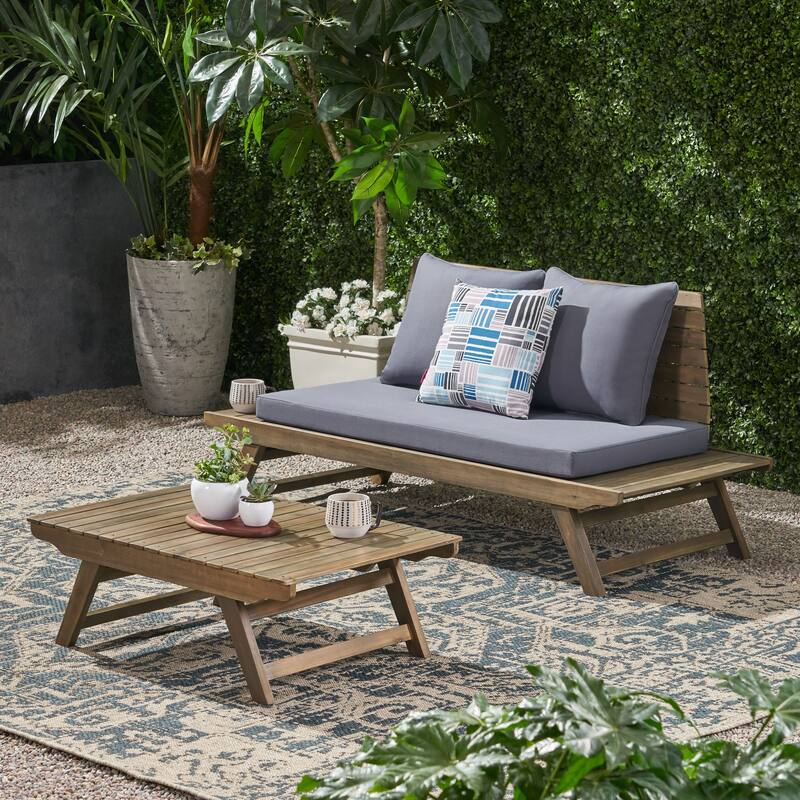Sedona Acacia Wood 2-piece Outdoor Patio Set by Christopher Knight Home