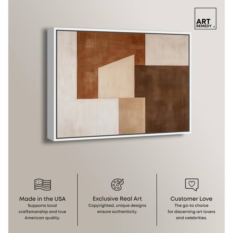 Cream and Brown Panels I Canvas by Art Remedy