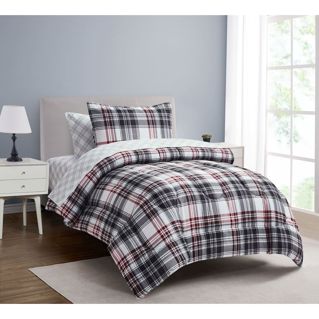 Cliffside Red 5 Piece Twin XL Comforter Set