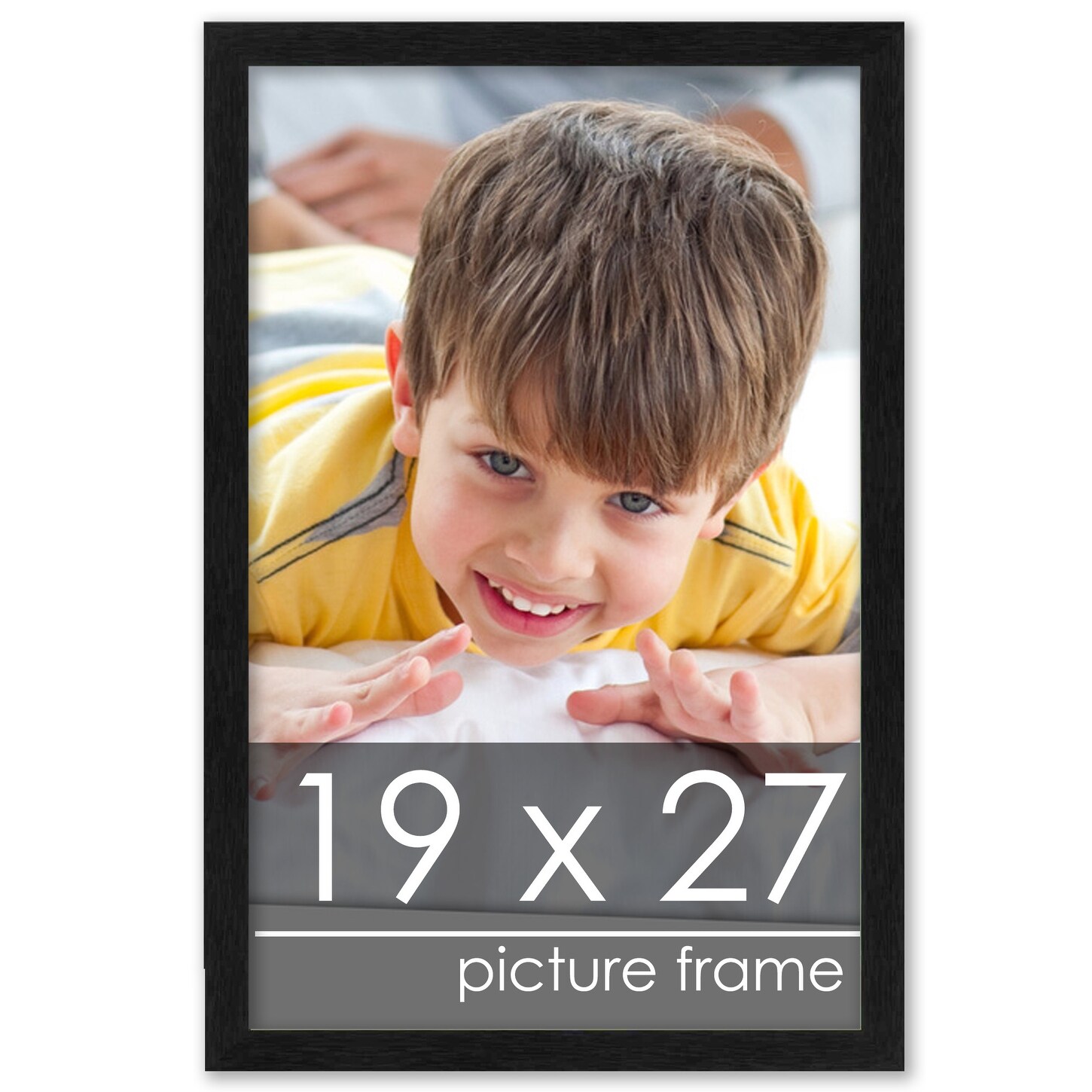 19x27 Traditional Black Complete Wood Picture Frame with UV Acrylic Foam Board Backing Hardware