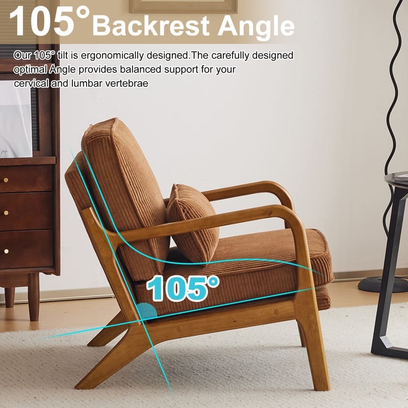 2-pc Upholstered Linen Blend Accent Chair