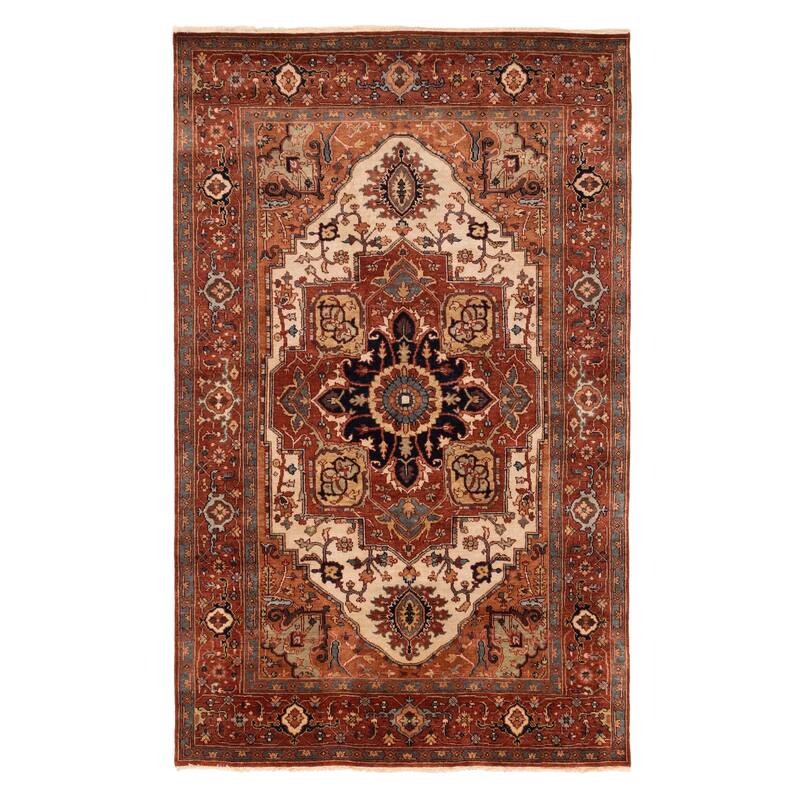 ECARPETGALLERY Hand-knotted Jules Sultane Dark Copper Wool Rug - 5'6 x 8'8