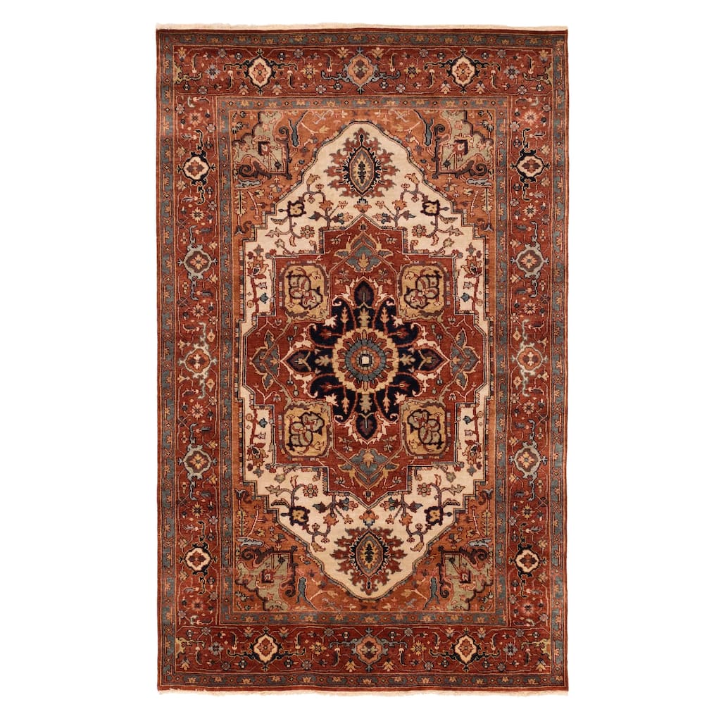 ECARPETGALLERY Hand-knotted Jules Sultane Dark Copper Wool Rug - 5'6 x 8'8
