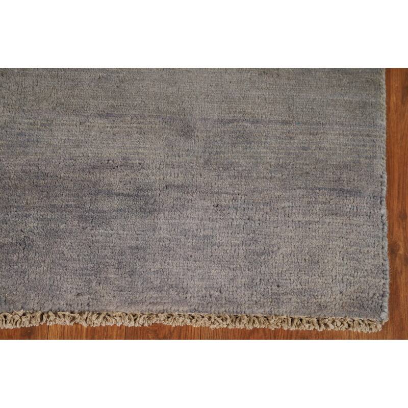 Gray Gabbeh Oriental Foyer Rug Hand-Knotted Wool Carpet - 2'7"x 3'11"