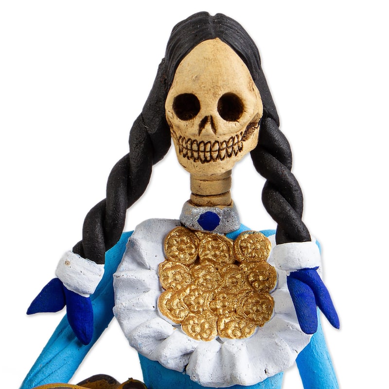 Novica Handmade La Catrina Consuelo Ceramic Sculpture