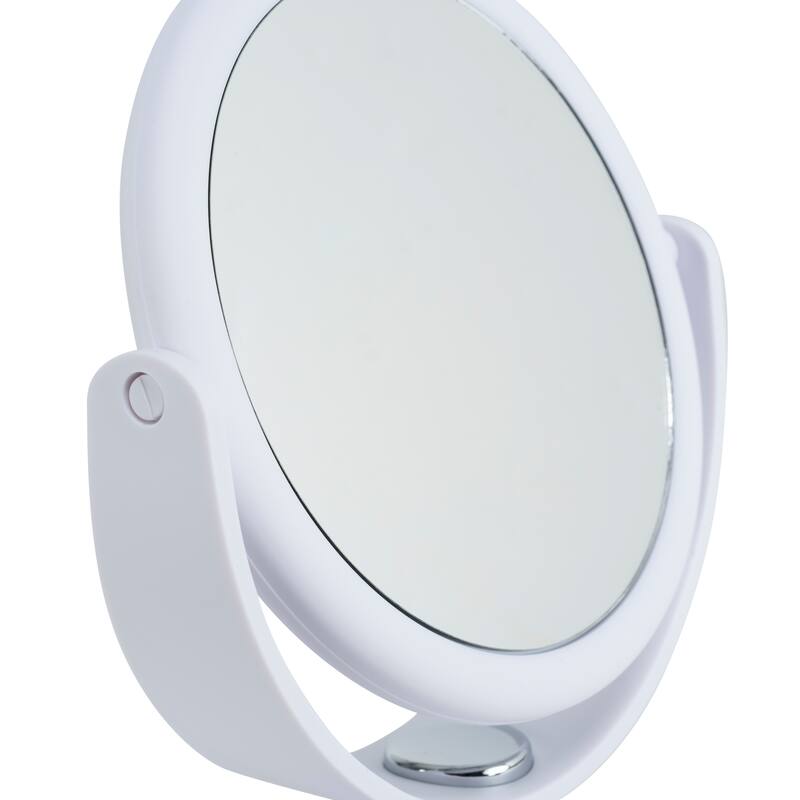 Home Details Dual Sided 10X Magnification 7" Rubberized Vanity Mirror in White